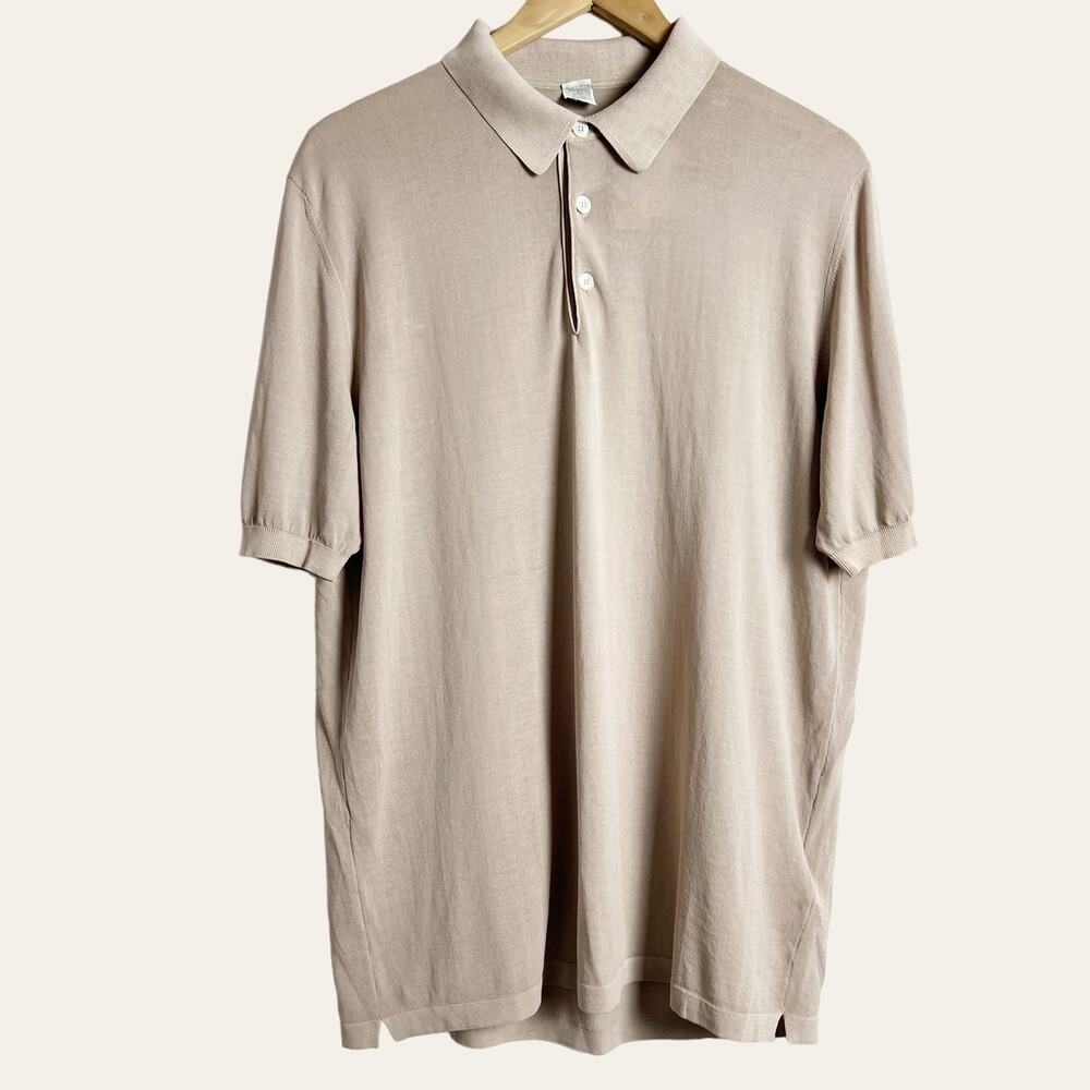 Eleventy NEW Gray Beige Cotton Polo Shirt Size XL